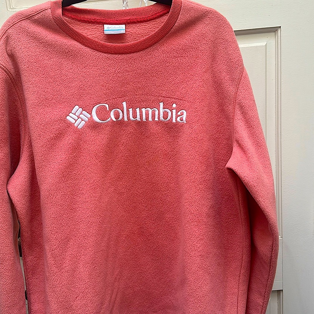 XL PINK SALMON COLUMBIA FLEECE SWEATER